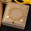 Wholesale Nonfading Fashion Women's Geometric Flower And Insect Pattern Electroplated Titanium Steel Bracelet