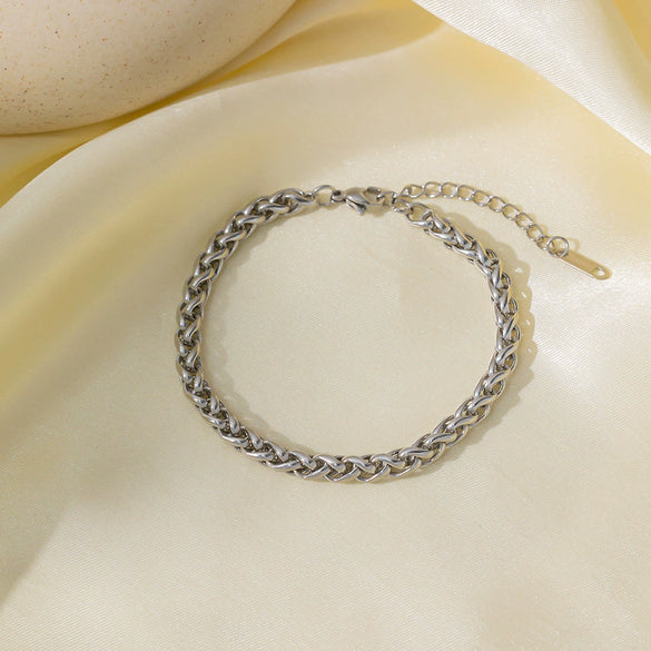 Wholesale Nonfading Fashion Women's Geometric Flower And Insect Pattern Electroplated Titanium Steel Bracelet