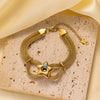 Wholesale Nonfading Fashion Women's Geometric Flower And Insect Pattern Electroplated Titanium Steel Bracelet
