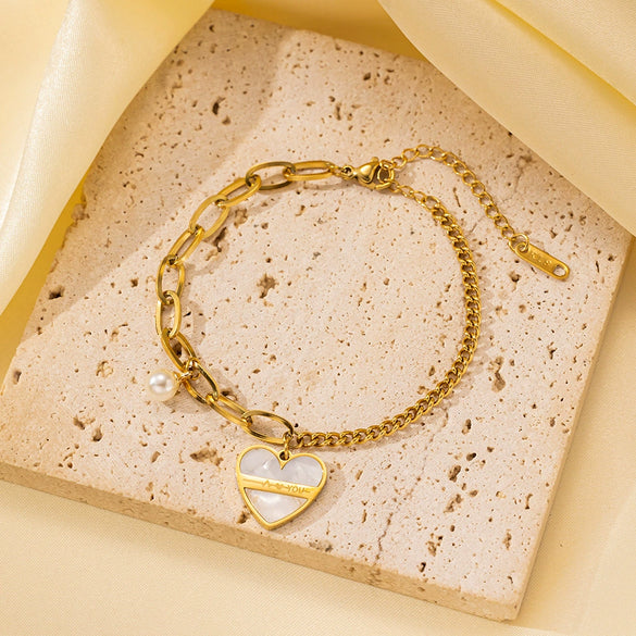Wholesale Nonfading Fashion Women's Geometric Flower And Insect Pattern Electroplated Titanium Steel Bracelet