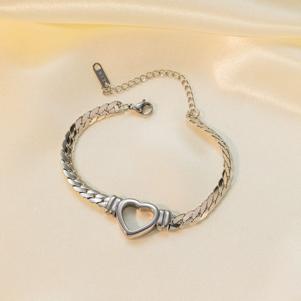 Wholesale Nonfading Fashion Women's Geometric Flower And Insect Pattern Electroplated Titanium Steel Bracelet