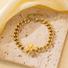 Wholesale Nonfading Fashion Women's Geometric Flower And Insect Pattern Electroplated Titanium Steel Bracelet