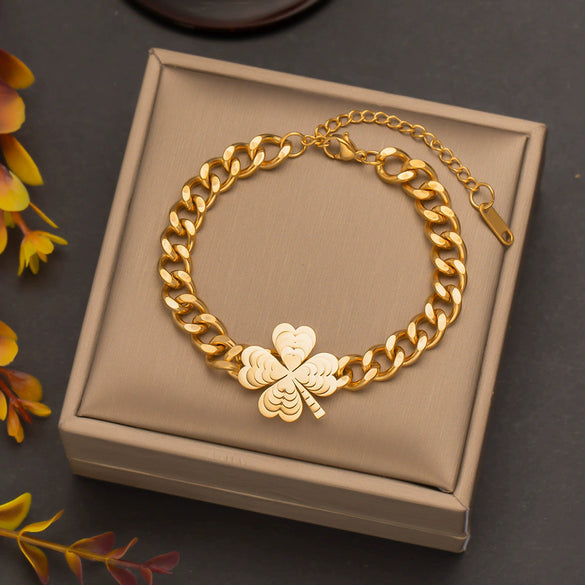 Wholesale Nonfading New Electroplated Geometric Titanium Steel Bracelet For Women