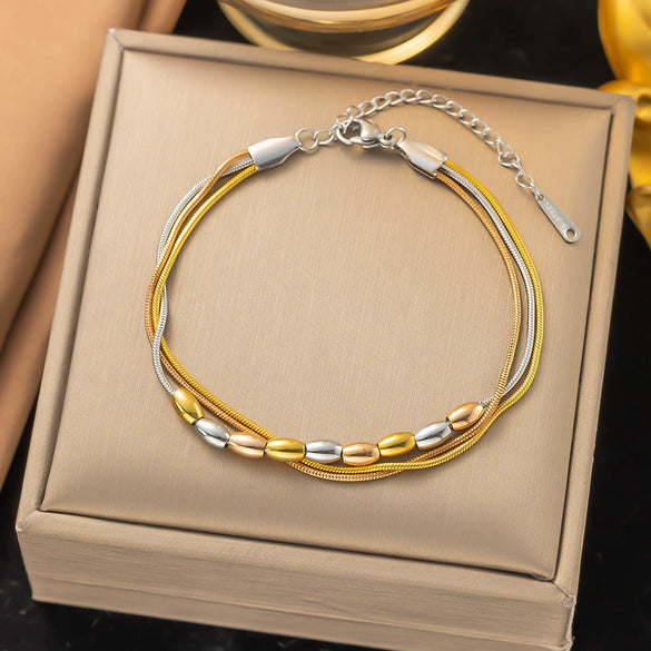 Wholesale Nonfading New Electroplated Geometric Titanium Steel Bracelet For Women
