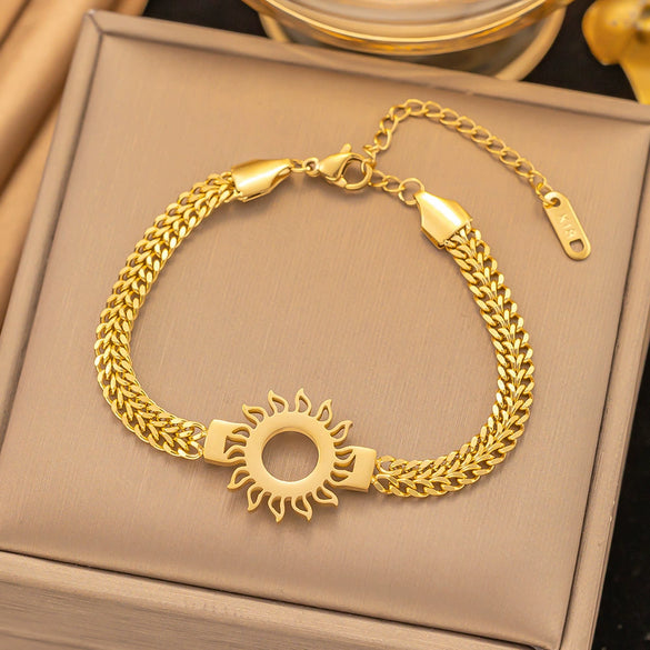 Wholesale Nonfading New Electroplated Geometric Titanium Steel Bracelet For Women