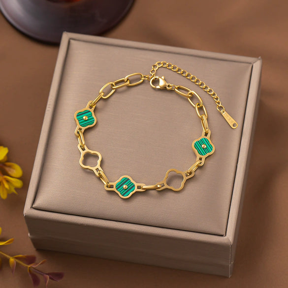 Wholesale Nonfading New Electroplated Geometric Titanium Steel Bracelet For Women