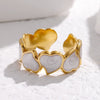 Wholesale Nonfading Titanium Steel Open Ring For Women With Heart Design And Electroplating Treatment