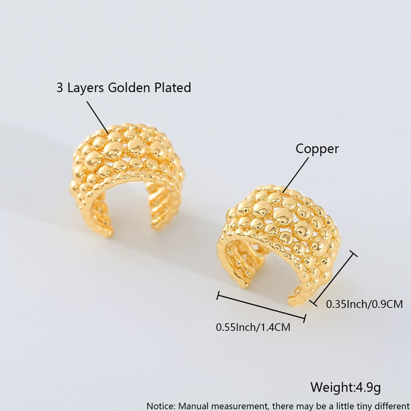 Wholesale Nonpierced Ear Bone Clip And Ear Clip Set Copper Geometric U Shape Electroplated Minimalist Style