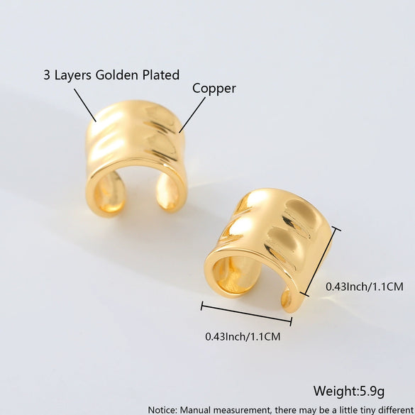 Wholesale Nonpierced Ear Bone Clip And Ear Clip Set Copper Geometric U Shape Electroplated Minimalist Style