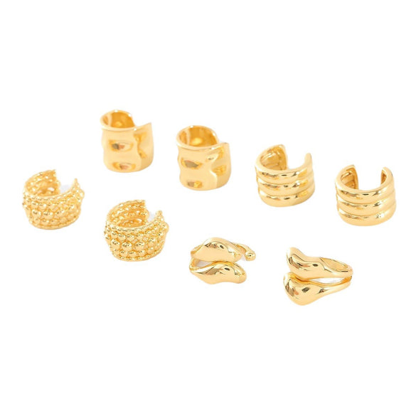 Wholesale Nonpierced Ear Bone Clip And Ear Clip Set Copper Geometric U Shape Electroplated Minimalist Style