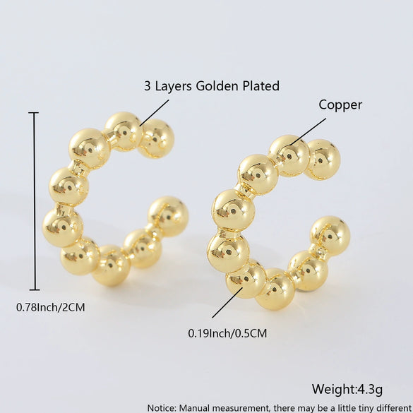 Wholesale Nonpierced Ear Bone Clip And Ear Clip Set Copper Geometric U Shape Electroplated Minimalist Style
