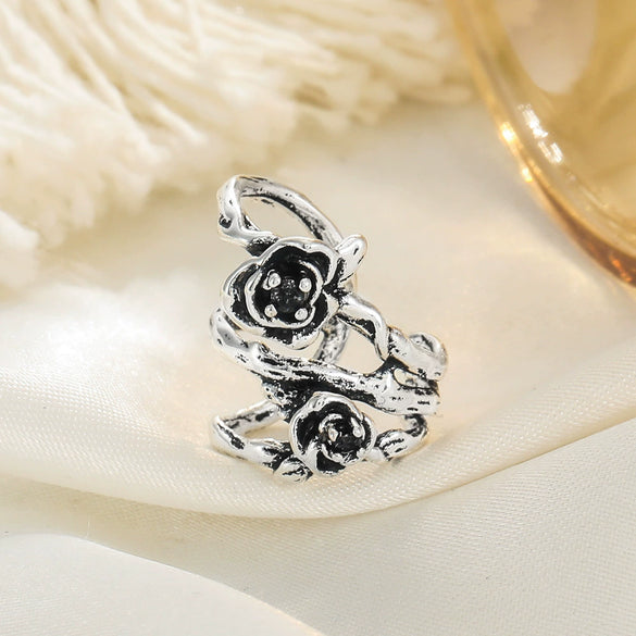 Wholesale Nonpierced Ear Cuff Copper Dark Thorn Rose Flower Electroplated For Women