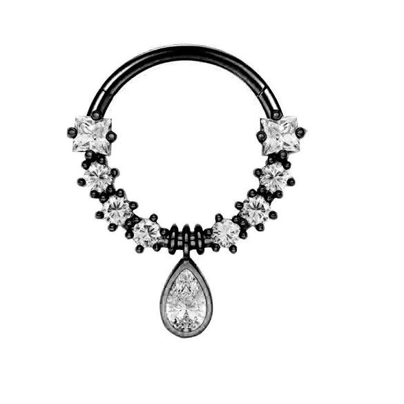 Wholesale Nose Jewelry Stainless Steel Zircon Crown Star Pattern Electroplated