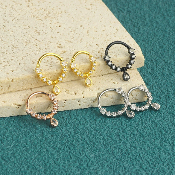 Wholesale Nose Jewelry Stainless Steel Zircon Crown Star Pattern Electroplated
