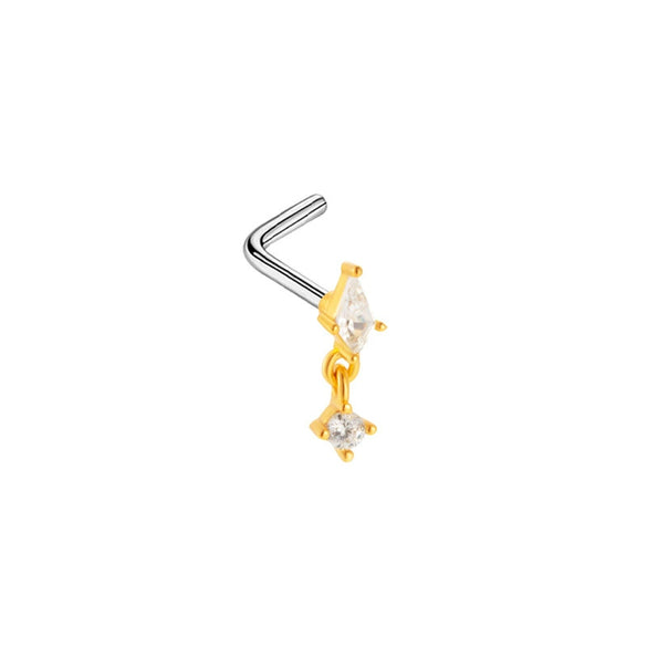 Wholesale Nose Nail Stainless Steel Heart Shape Diamond Style