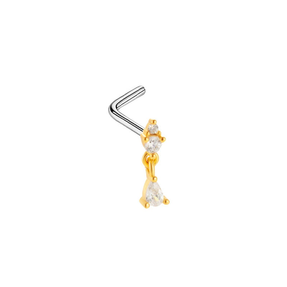 Wholesale Nose Nail Stainless Steel Heart Shape Diamond Style