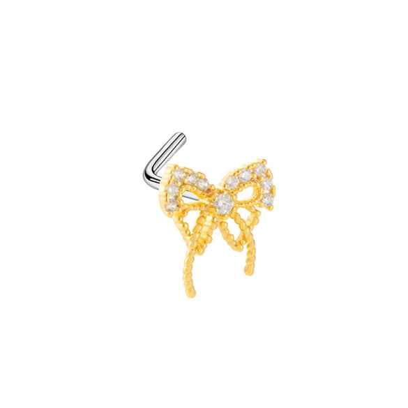 Wholesale Nose Nail Stainless Steel Heart Shape Diamond Style