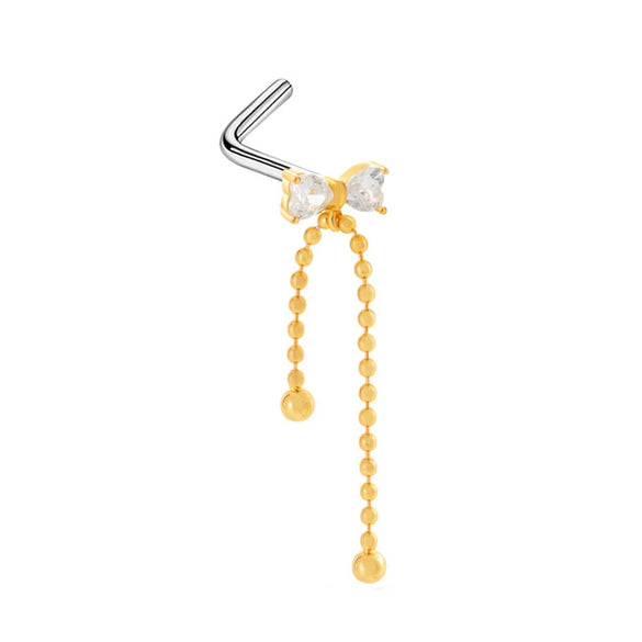 Wholesale Nose Nail Stainless Steel Heart Shape Diamond Style