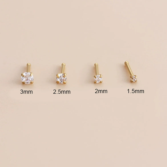 Wholesale Nose Piercing Jewelry Stainless Steel Vacuum Electroplated Gold Geometric Zircon For Women