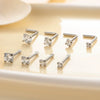 Wholesale Nose Piercing Jewelry Stainless Steel Vacuum Electroplated Gold Geometric Zircon For Women