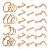 Wholesale Nose Ring And Earring Set Stainless Steel Geometric Style Electroplating Piercing Jewelry