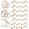 Wholesale Nose Ring And Earring Set Stainless Steel Geometric Style Electroplating Piercing Jewelry