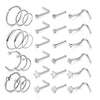 Wholesale Nose Ring And Earring Set Stainless Steel Geometric Style Electroplating Piercing Jewelry