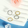 Wholesale Nose Ring G23 Titanium Geometric Style Set With Diamonds
