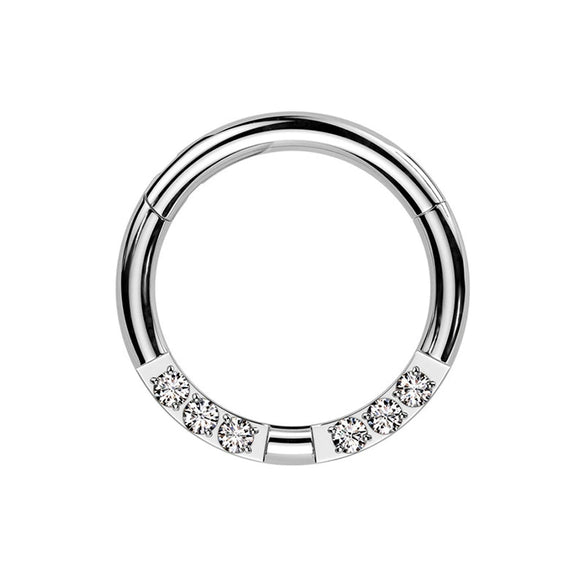 Wholesale Nose Ring G23 Titanium Geometric Style Set With Diamonds