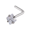 Wholesale Nose Ring Stainless Steel Zircon Clawshaped Fivestar Heart Sshaped Lshaped Straight Rod Electroplated