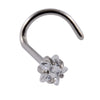 Wholesale Nose Ring Stainless Steel Zircon Clawshaped Fivestar Heart Sshaped Lshaped Straight Rod Electroplated
