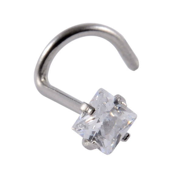 Wholesale Nose Ring Stainless Steel Zircon Clawshaped Fivestar Heart Sshaped Lshaped Straight Rod Electroplated