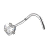 Wholesale Nose Ring Stainless Steel Zircon Clawshaped Fivestar Heart Sshaped Lshaped Straight Rod Electroplated