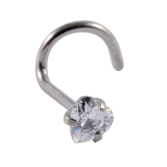 Wholesale Nose Ring Stainless Steel Zircon Clawshaped Fivestar Heart Sshaped Lshaped Straight Rod Electroplated