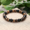 Wholesale Obsidian Beaded Bracelet Handmade Geometric Style Volcanic Stone Unisex