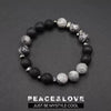 Wholesale Obsidian Beaded Bracelet Handmade Geometric Style Volcanic Stone Unisex