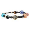 Wholesale Obsidian Beaded Bracelet Handmade Geometric Style Volcanic Stone Unisex