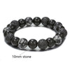 Wholesale Obsidian Beaded Bracelet Handmade Geometric Style Volcanic Stone Unisex