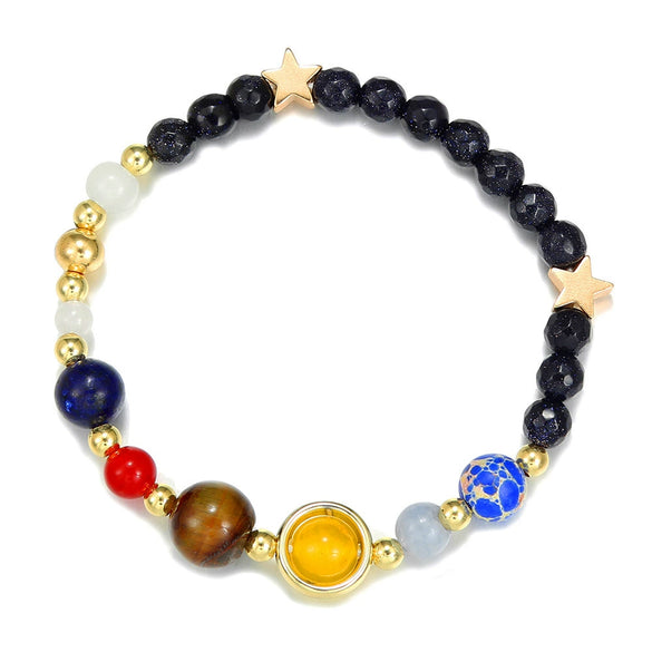 Wholesale Obsidian Beaded Bracelet Handmade Geometric Style Volcanic Stone Unisex