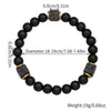 Wholesale Obsidian Beaded Bracelet Handmade Geometric Style Volcanic Stone Unisex