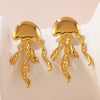 Wholesale Ocean Beach Jellyfish Shaped Stainless Steel Earrings For Women With Stamping Design