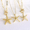 Wholesale Ocean Scenery Starfish Clavicle Chain Necklace Copper Geometric Electroplated