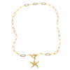Wholesale Ocean Scenery Starfish Clavicle Chain Necklace Copper Geometric Electroplated