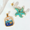 Wholesale Ocean Series Copper Jewelry With Starfish Octopus Animal Zodiac Wave Pattern And Oil Dripping Design For Women