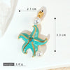 Wholesale Ocean Series Copper Jewelry With Starfish Octopus Animal Zodiac Wave Pattern And Oil Dripping Design For Women