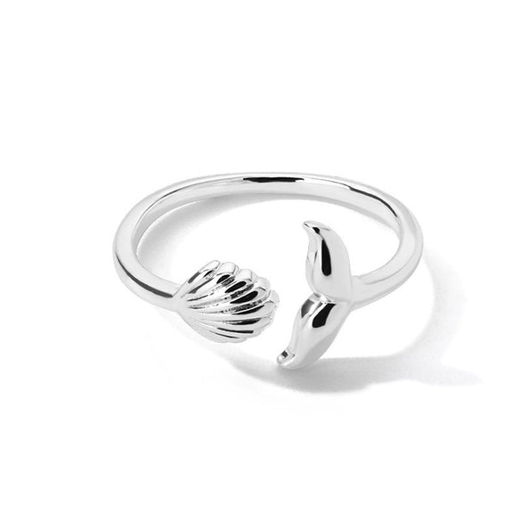 Wholesale Ocean Series Stainless Steel Starfish Shell Ring Jewelry With Electroplating