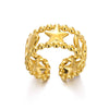 Wholesale Ocean Series Stainless Steel Starfish Shell Ring Jewelry With Electroplating