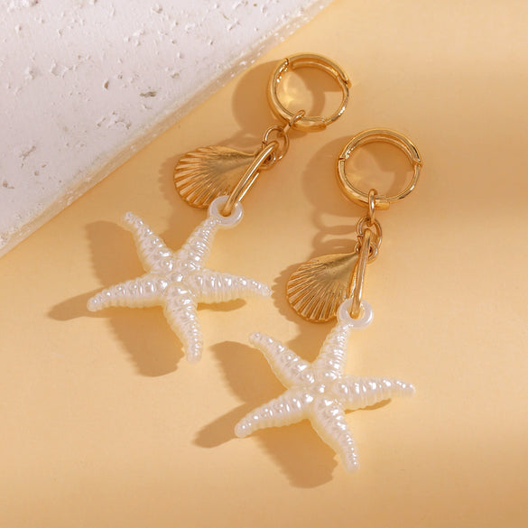 Wholesale Ocean Style Animal Zodiac Alloy Earrings 14K Gold Plated For Women