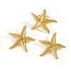 Wholesale Ocean Style Starfish Women's Jewelry Accessories Earrings And Ring In Stainless Steel With Geometric Shape And Electroplating Design