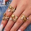 Wholesale Ocean Style Zircon Ring 316L Stainless Steel Star Starfish Octopus Jewelry